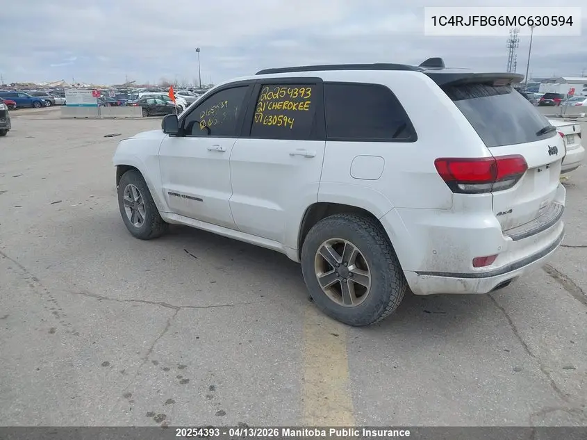 1C4RJFBG6MC630594 2021 Jeep Grand Cherokee Limited
