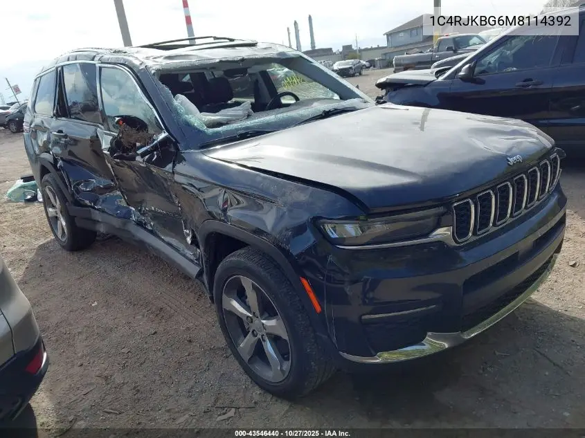 1C4RJKBG6M8114392 2021 Jeep Grand Cherokee L Limited 4X4