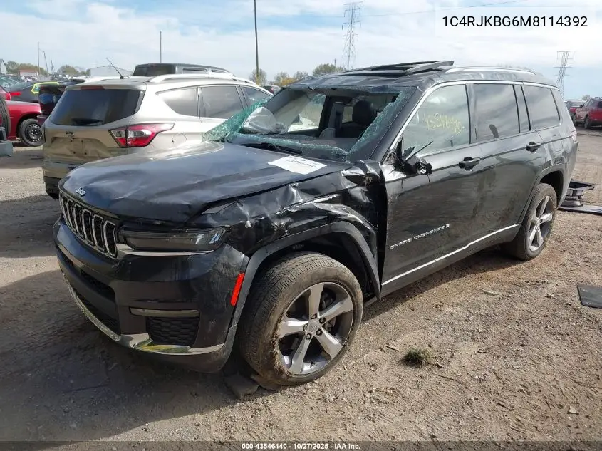 1C4RJKBG6M8114392 2021 Jeep Grand Cherokee L Limited 4X4