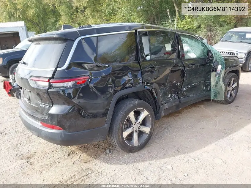 1C4RJKBG6M8114392 2021 Jeep Grand Cherokee L Limited 4X4