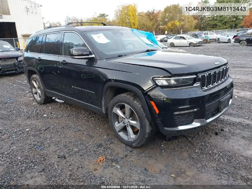 1C4RJKBG3M8113443 2021 Jeep Grand Cherokee L Limited 4X4