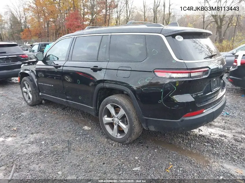 1C4RJKBG3M8113443 2021 Jeep Grand Cherokee L Limited 4X4