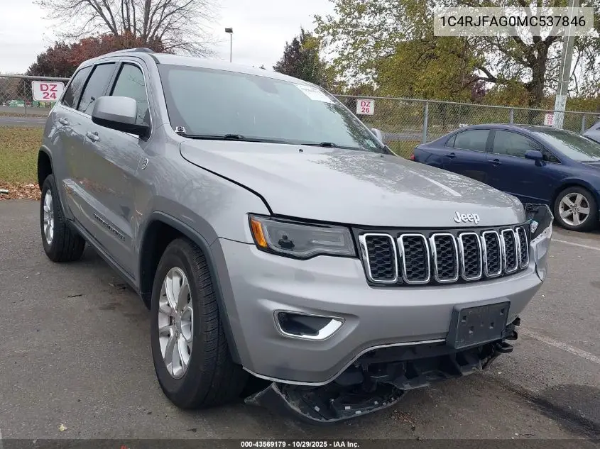 1C4RJFAG0MC537846 2021 Jeep Grand Cherokee Laredo E 4X4