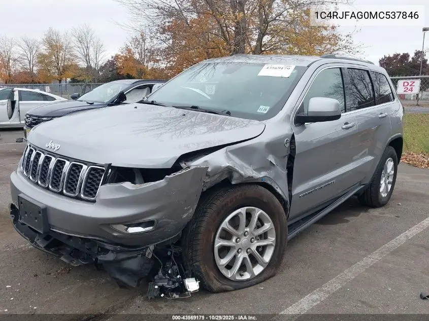 1C4RJFAG0MC537846 2021 Jeep Grand Cherokee Laredo E 4X4