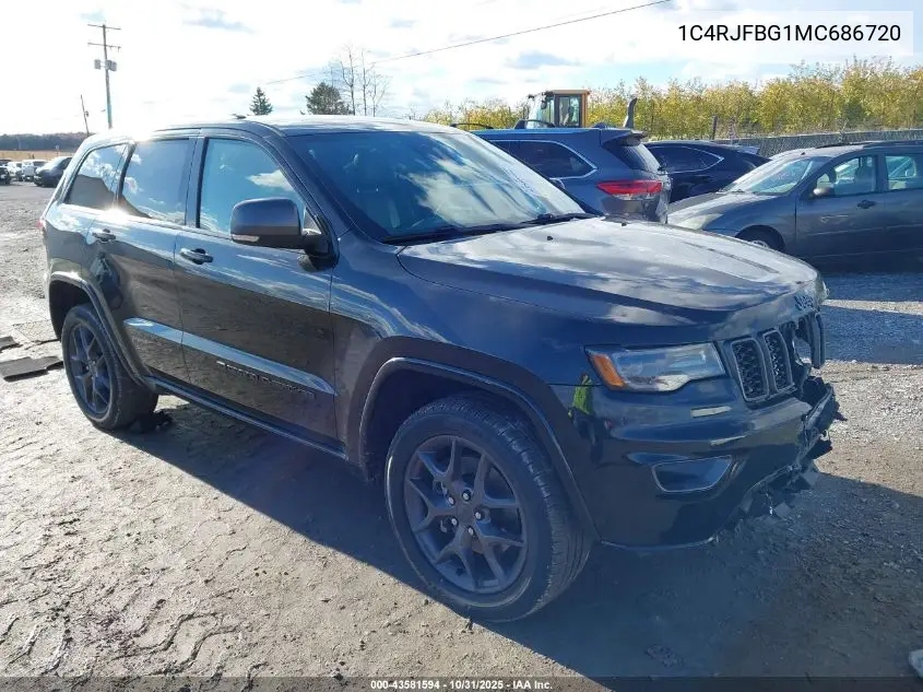 1C4RJFBG1MC686720 2021 Jeep Grand Cherokee 80Th Anniversary 4X4
