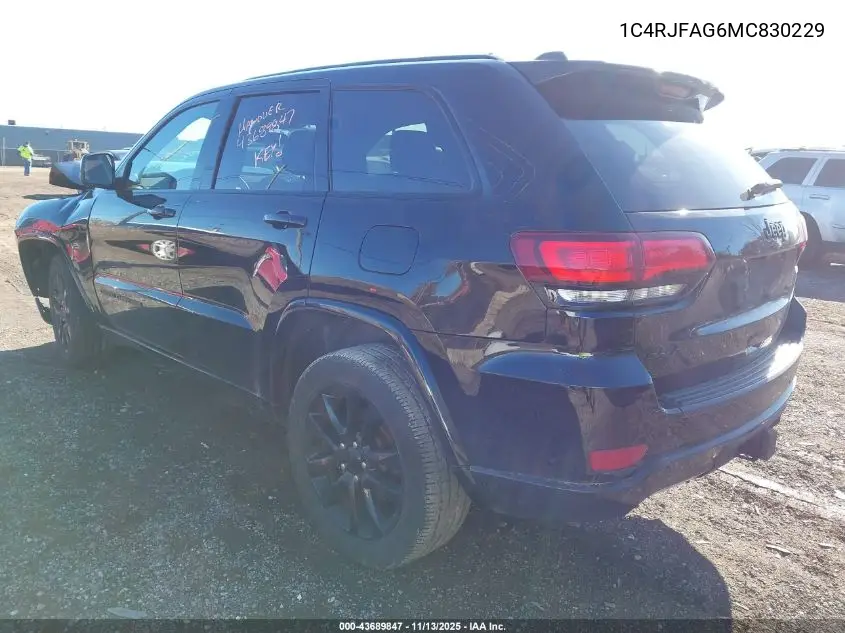 1C4RJFAG6MC830229 2021 Jeep Grand Cherokee Laredo X 4X4