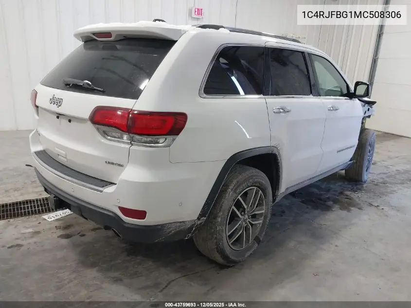 1C4RJFBG1MC508306 2021 Jeep Grand Cherokee Limited 4X4