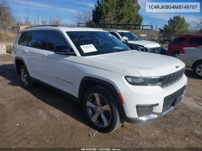 1C4RJKBG4M8149707 2021 Jeep Grand Cherokee L Limited 4X4