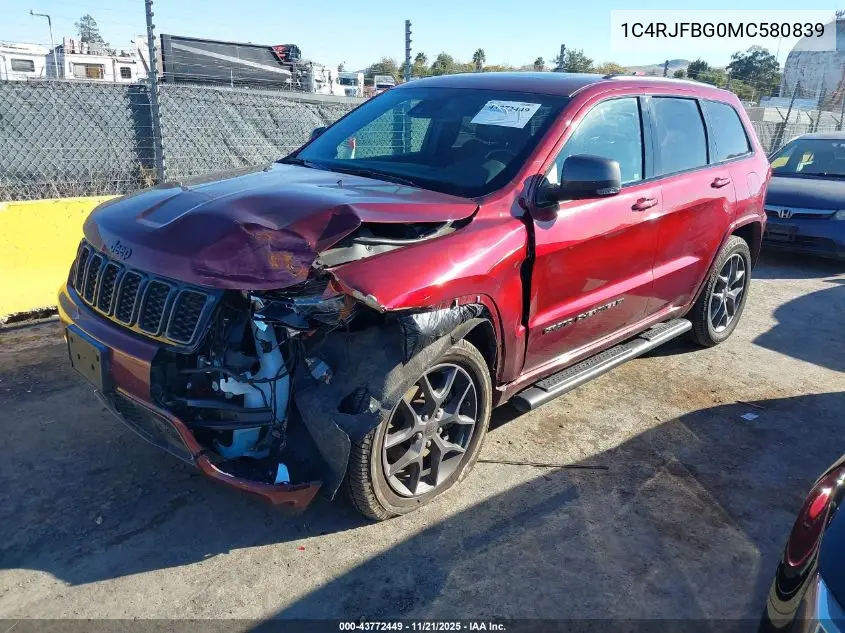 1C4RJFBG0MC580839 2021 Jeep Grand Cherokee 80Th Anniversary 4X4