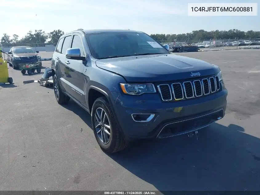 1C4RJFBT6MC600881 2021 Jeep Grand Cherokee Limited 4X4