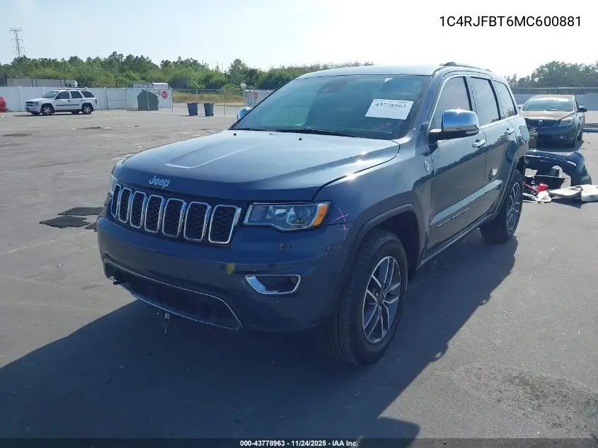 1C4RJFBT6MC600881 2021 Jeep Grand Cherokee Limited 4X4