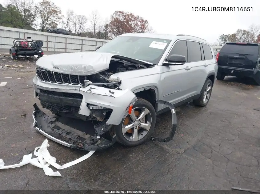 1C4RJJBG0M8116651 2021 Jeep Grand Cherokee L Limited 4X2