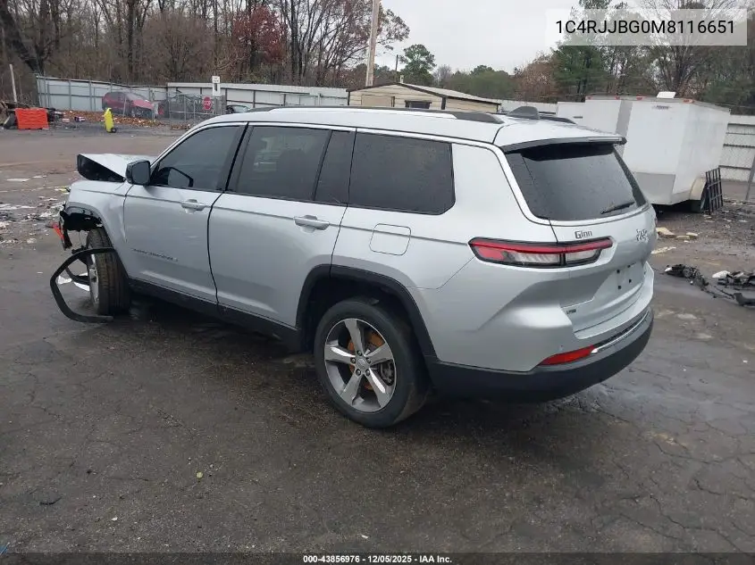 1C4RJJBG0M8116651 2021 Jeep Grand Cherokee L Limited 4X2
