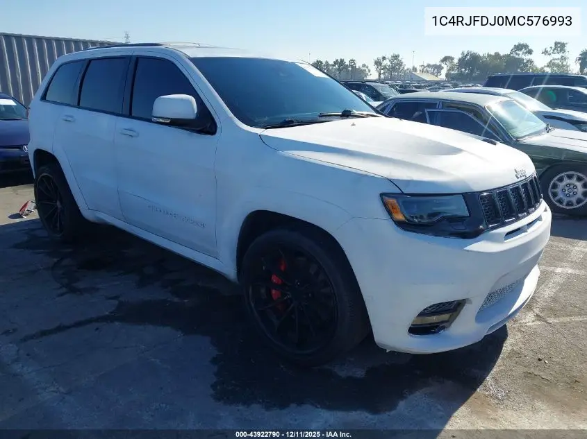 1C4RJFDJ0MC576993 2021 Jeep Grand Cherokee Srt 4X4