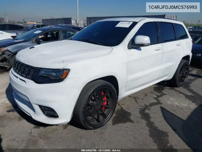 1C4RJFDJ0MC576993 2021 Jeep Grand Cherokee Srt 4X4