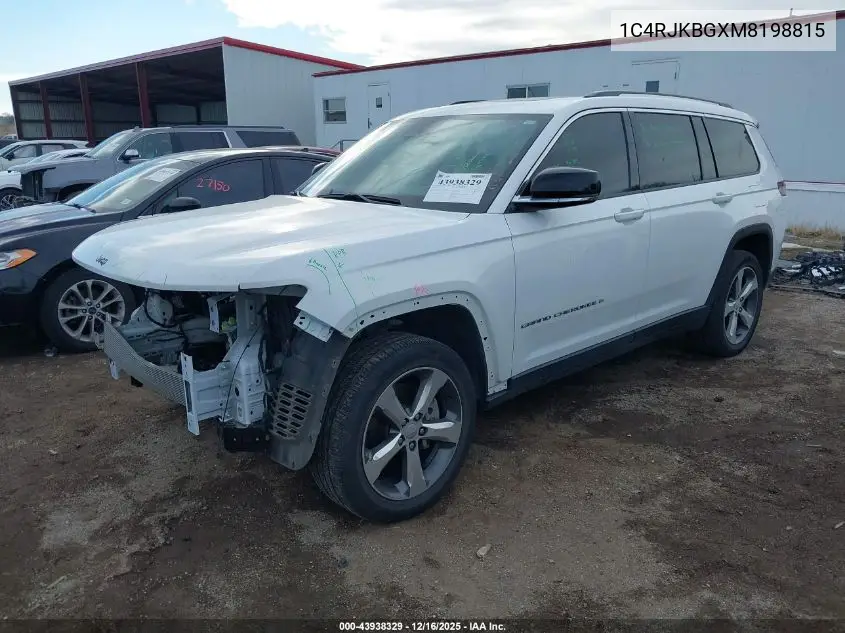 1C4RJKBGXM8198815 2021 Jeep Grand Cherokee L Limited 4X4