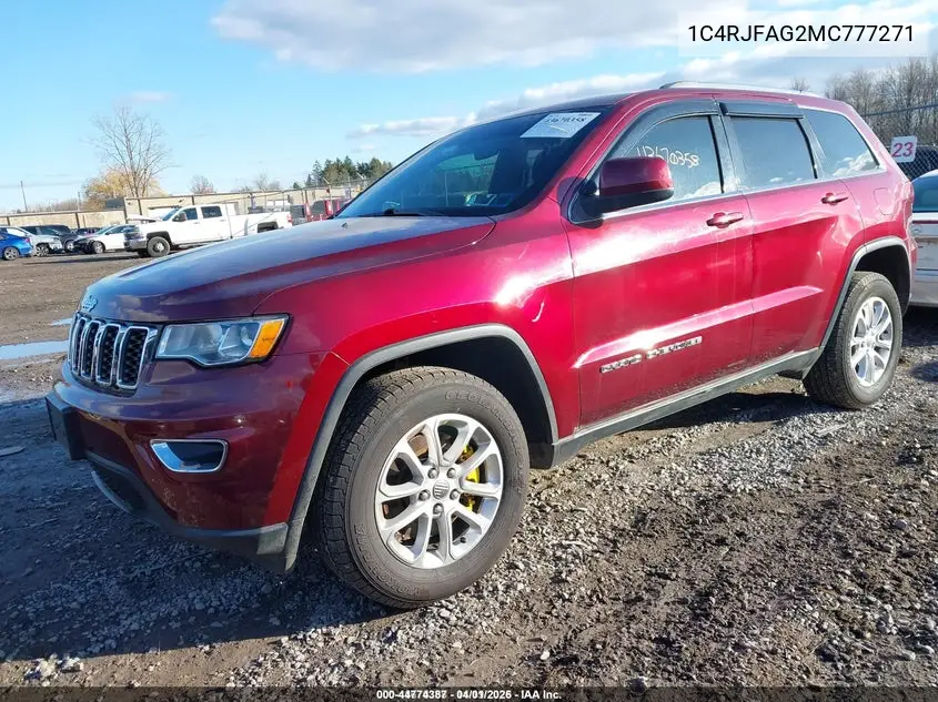 1C4RJFAG2MC777271 2021 Jeep Grand Cherokee Laredo E 4X4