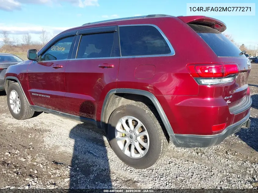 1C4RJFAG2MC777271 2021 Jeep Grand Cherokee Laredo E 4X4