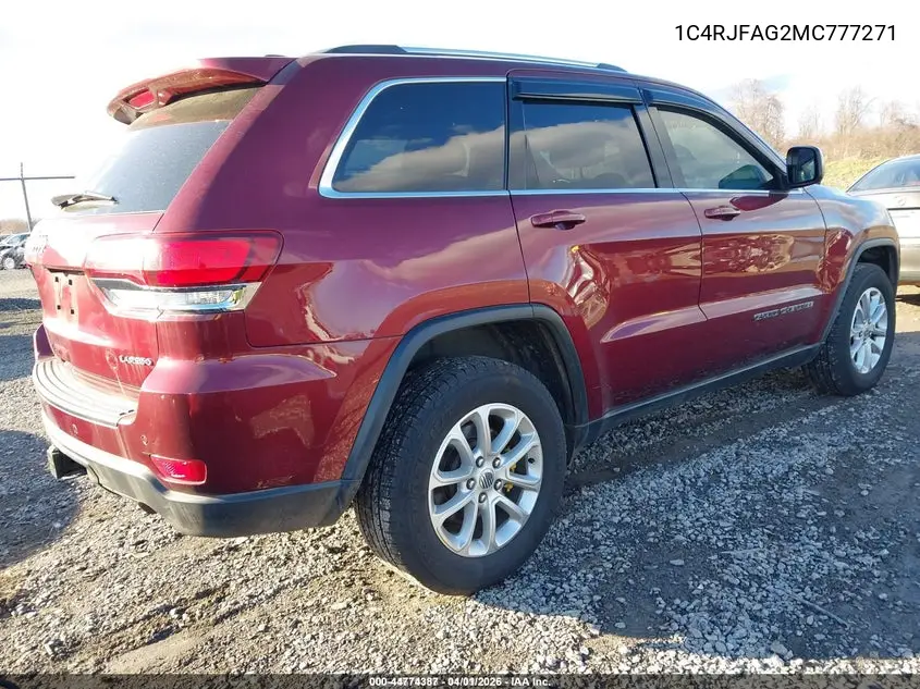 1C4RJFAG2MC777271 2021 Jeep Grand Cherokee Laredo E 4X4