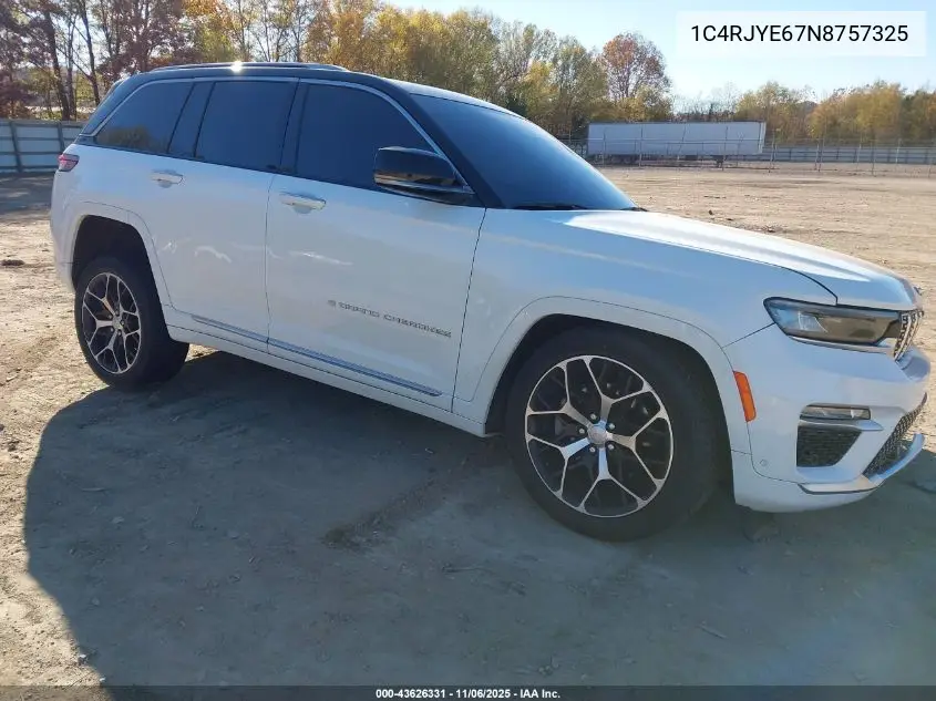 1C4RJYE67N8757325 2022 Jeep Grand Cherokee 4Xe Summit Reserve 4X4