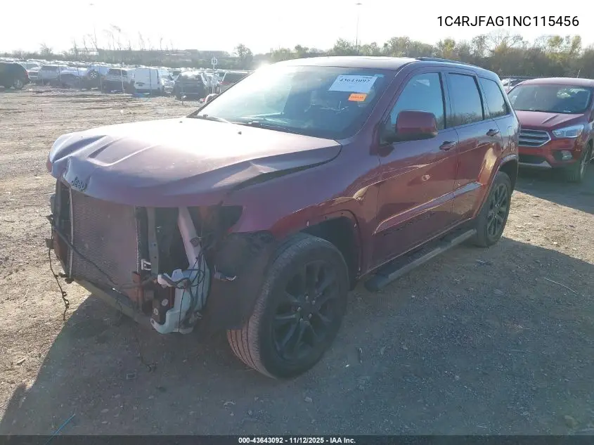 1C4RJFAG1NC115456 2022 Jeep Grand Cherokee Wk Laredo X