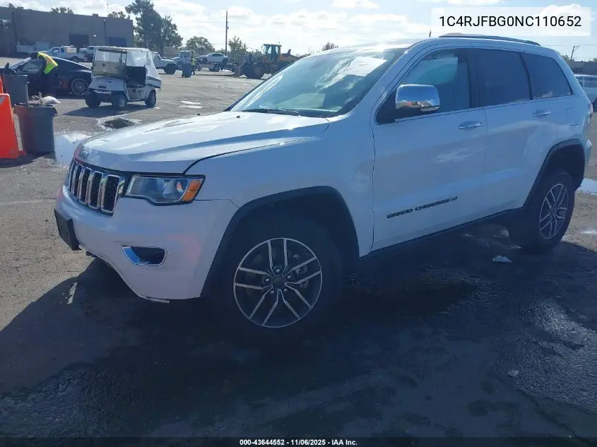 1C4RJFBG0NC110652 2022 Jeep Grand Cherokee Wk Limited
