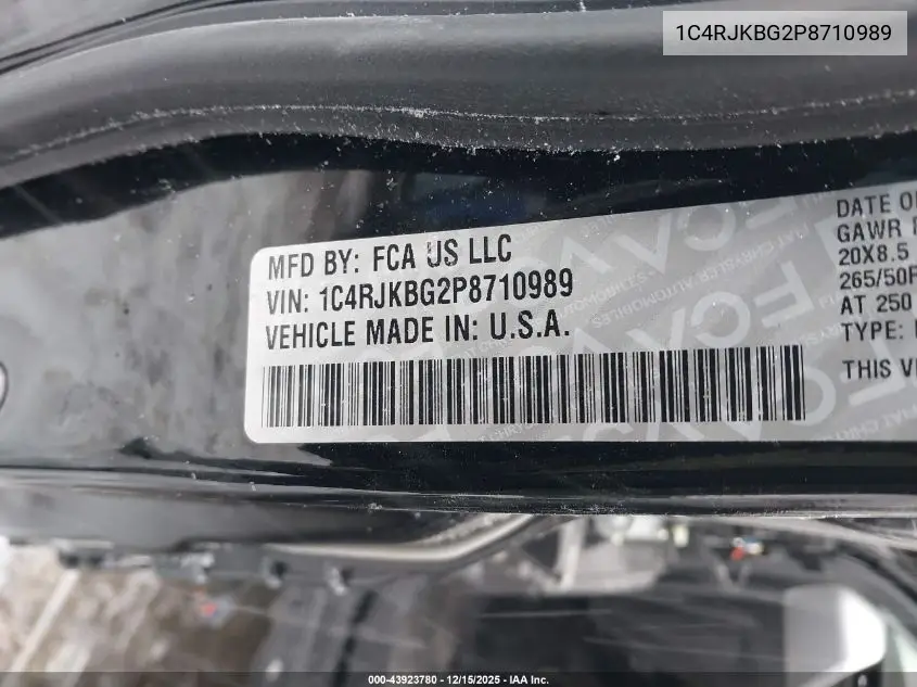 1C4RJKBG2P8710989 2023 Jeep Grand Cherokee L Limited 4X4