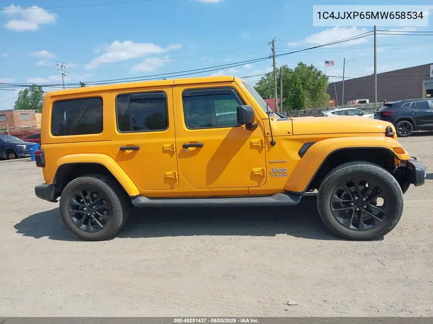 2021 Jeep Wrangler 4Xe Unlimited Sahara 4X4 VIN: 1C4JJXP65MW658534 Lot: 45251437