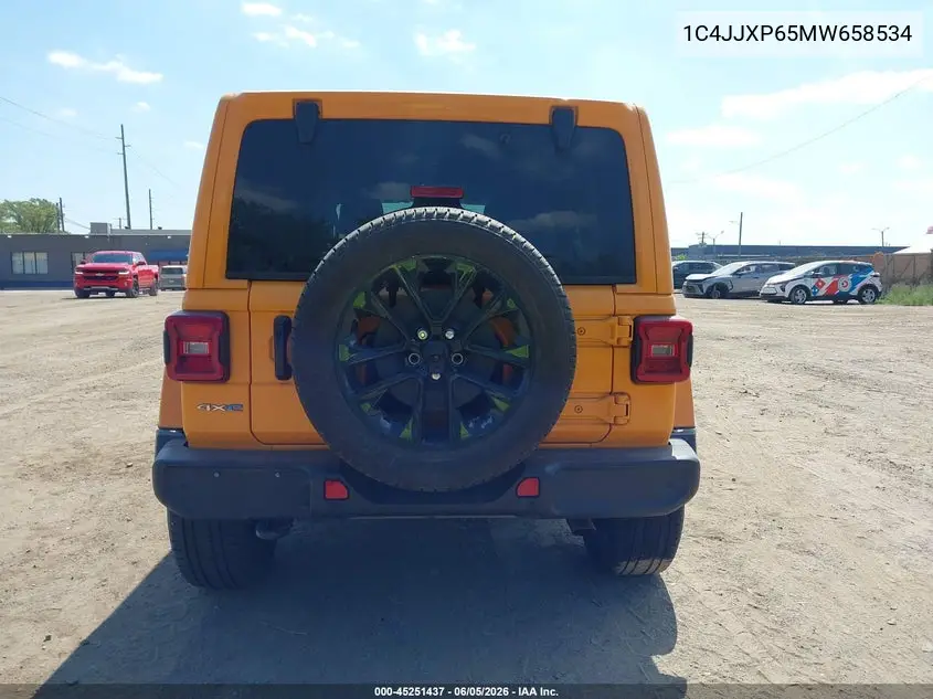 2021 Jeep Wrangler 4Xe Unlimited Sahara 4X4 VIN: 1C4JJXP65MW658534 Lot: 45251437
