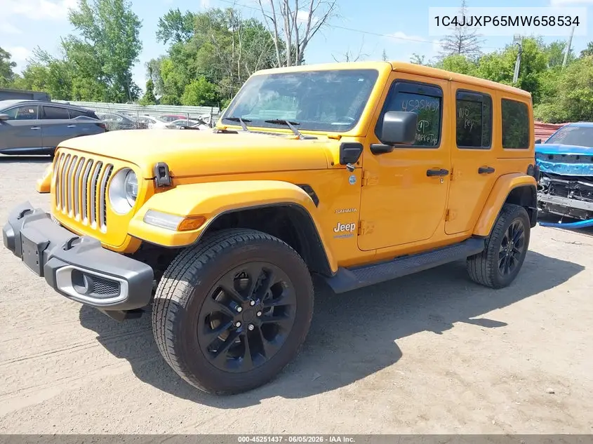 2021 Jeep Wrangler 4Xe Unlimited Sahara 4X4 VIN: 1C4JJXP65MW658534 Lot: 45251437