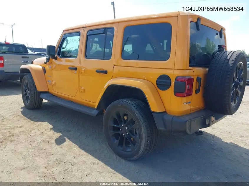 2021 Jeep Wrangler 4Xe Unlimited Sahara 4X4 VIN: 1C4JJXP65MW658534 Lot: 45251437