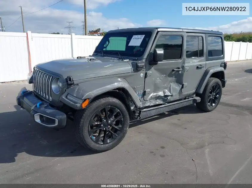 1C4JJXP66NW280922 2022 Jeep Wrangler 4Xe Unlimited Sahara 4X4