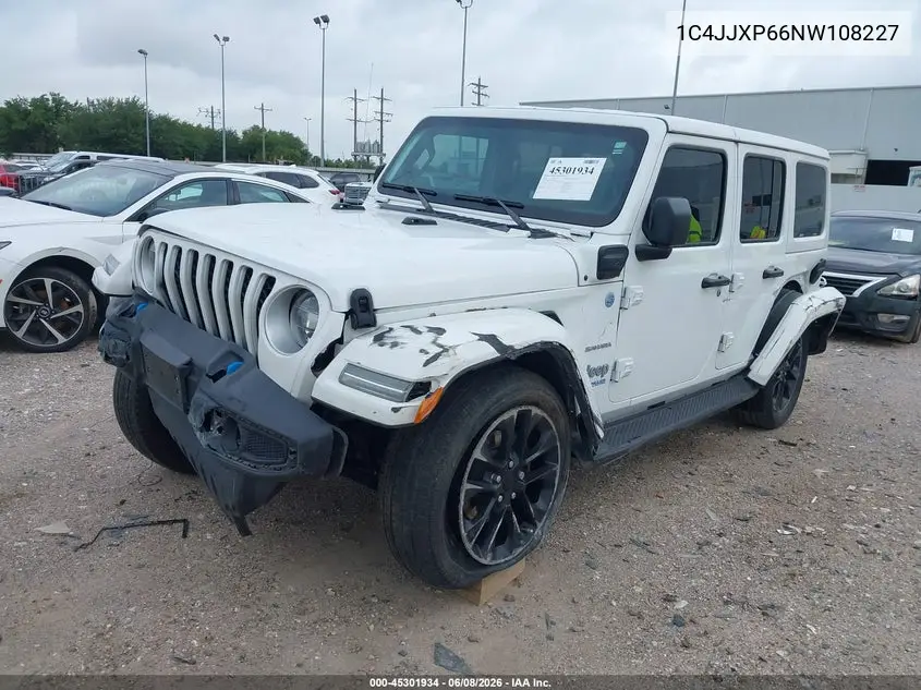 2022 Jeep Wrangler 4Xe Unlimited Sahara 4X4 VIN: 1C4JJXP66NW108227 Lot: 45301934