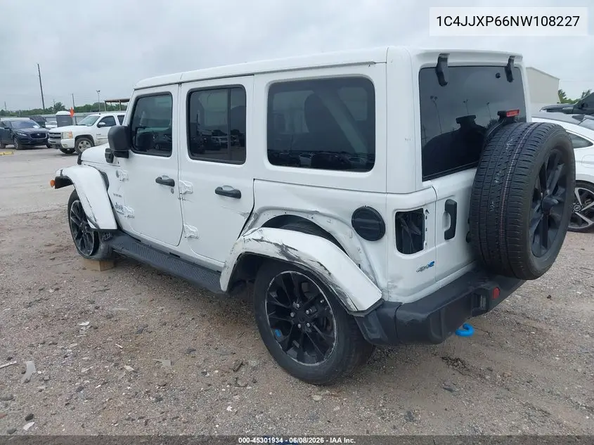 2022 Jeep Wrangler 4Xe Unlimited Sahara 4X4 VIN: 1C4JJXP66NW108227 Lot: 45301934