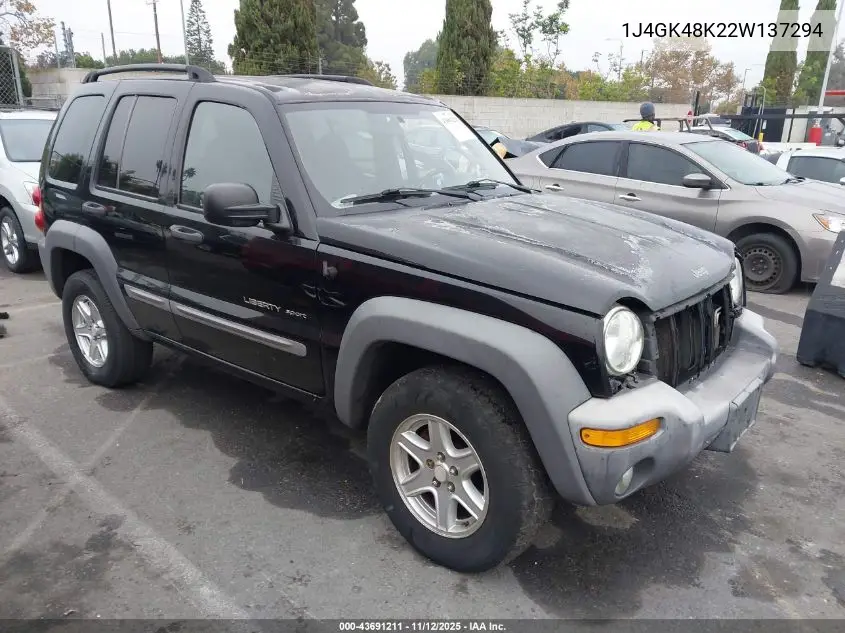 1J4GK48K22W137294 2002 Jeep Liberty Sport