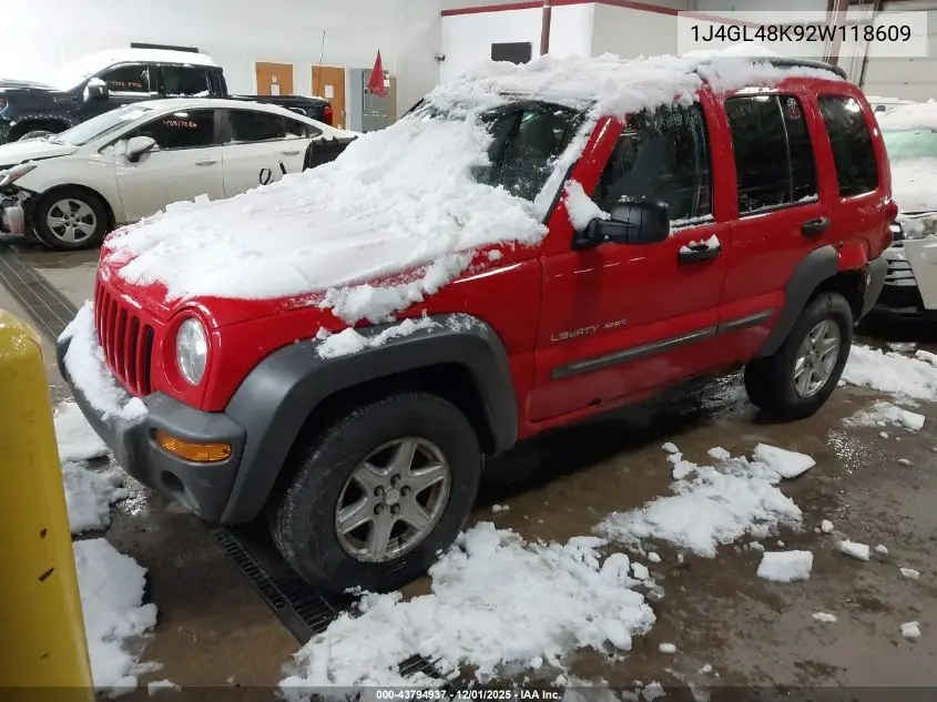 1J4GL48K92W118609 2002 Jeep Liberty Sport