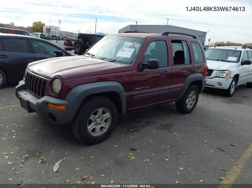 1J4GL48K53W674613 2003 Jeep Liberty Sport