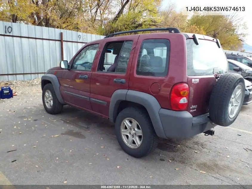 1J4GL48K53W674613 2003 Jeep Liberty Sport