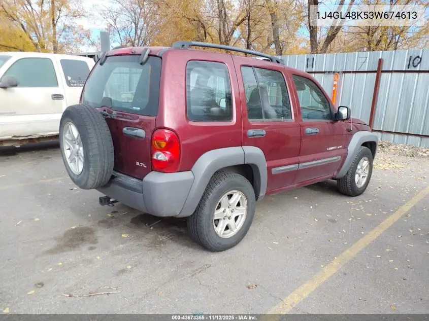 1J4GL48K53W674613 2003 Jeep Liberty Sport