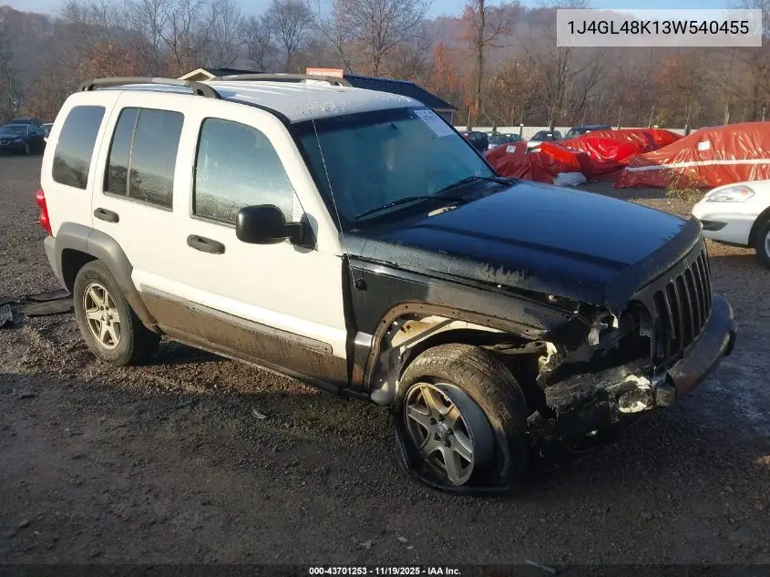 1J4GL48K13W540455 2003 Jeep Liberty Sport