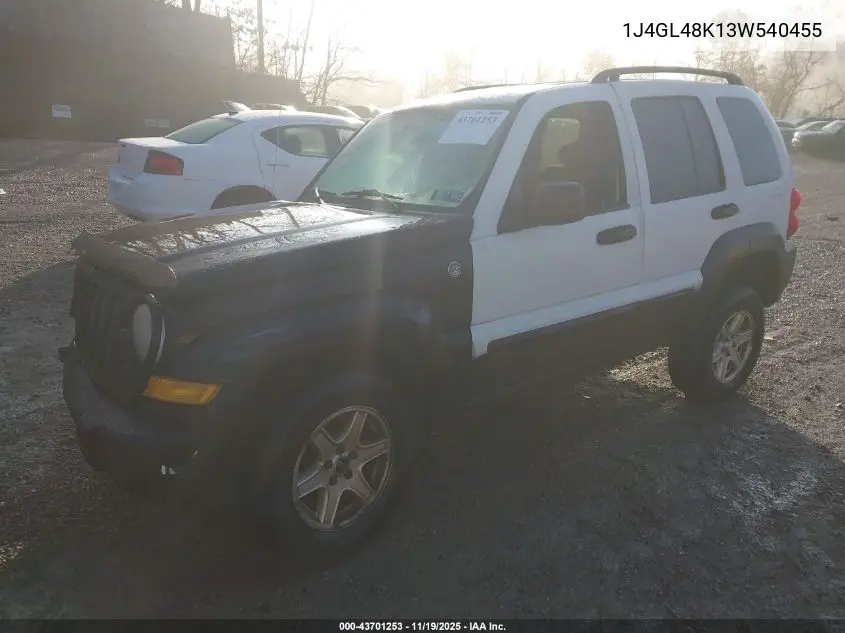 1J4GL48K13W540455 2003 Jeep Liberty Sport