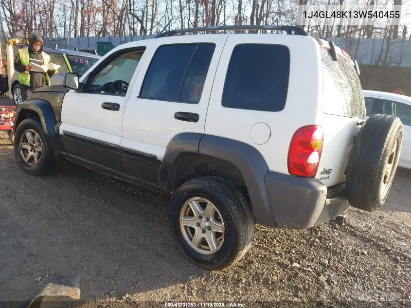 1J4GL48K13W540455 2003 Jeep Liberty Sport