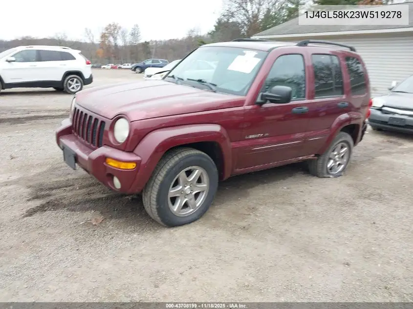 1J4GL58K23W519278 2003 Jeep Liberty Limited Edition