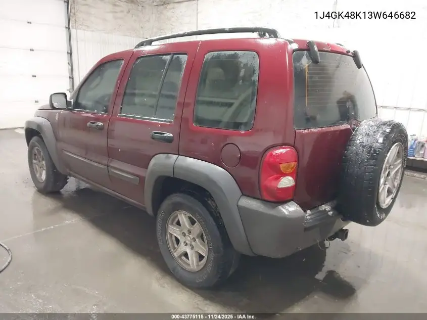 1J4GK48K13W646682 2003 Jeep Liberty Sport
