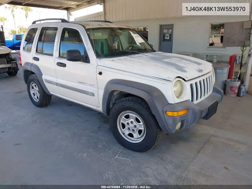 1J4GK48K13W553970 2003 Jeep Liberty Sport