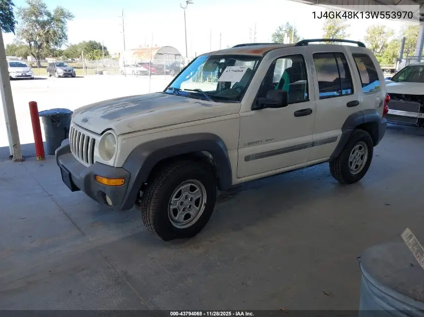 1J4GK48K13W553970 2003 Jeep Liberty Sport