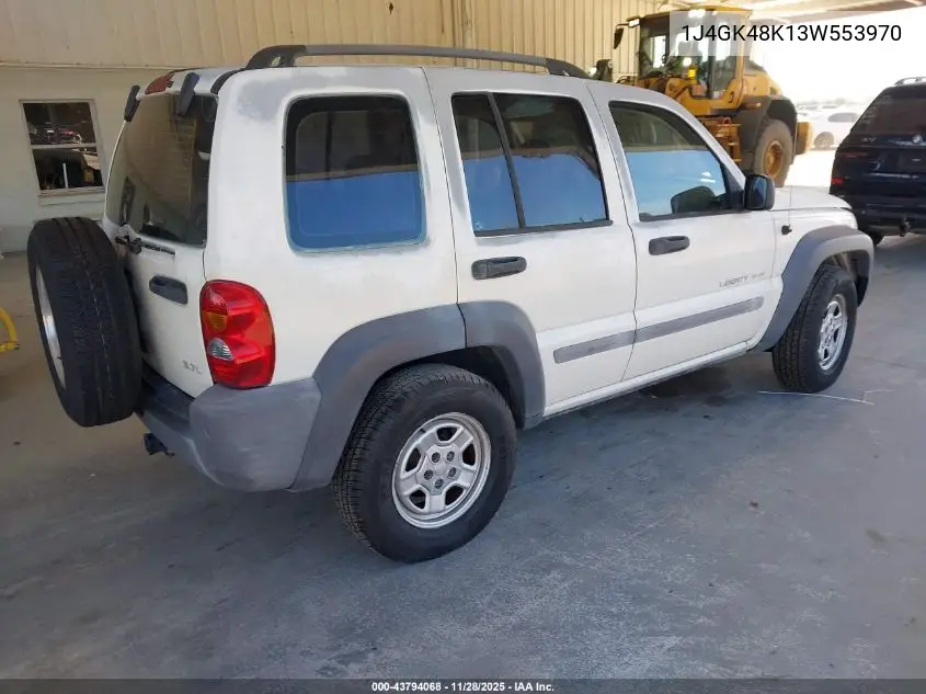 1J4GK48K13W553970 2003 Jeep Liberty Sport