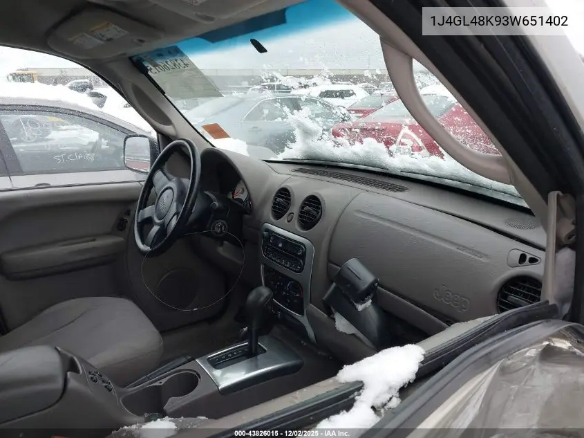 1J4GL48K93W651402 2003 Jeep Liberty Sport