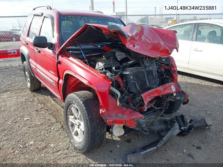 1J4GL48K34W235881 2004 Jeep Liberty Sport