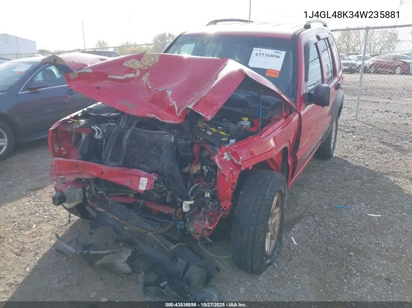 1J4GL48K34W235881 2004 Jeep Liberty Sport